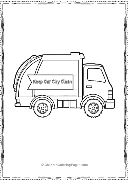 Garbage Truck With A Barrier On Side Free PDF Printable