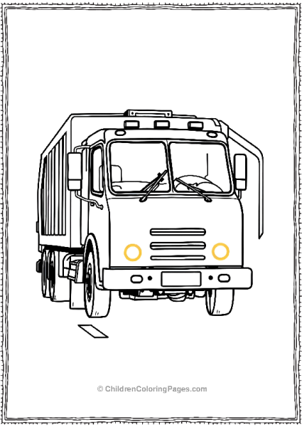 Garbage Truck With Headlights On Free PDF Printable