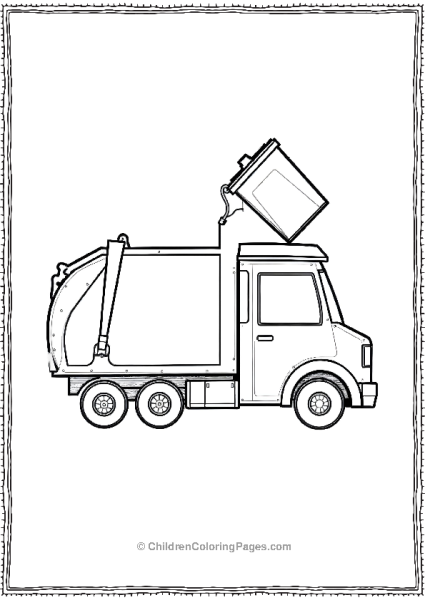 Garbage Truck With Its Arm Lifting Trash Can Free PDF Printable