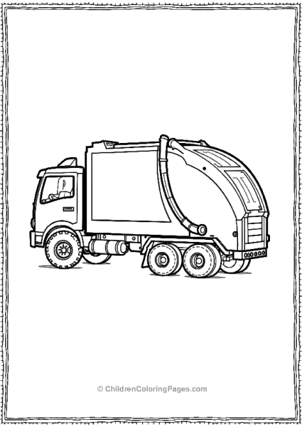 Garbage Truck With Its Hydraulic Lift In Motion Free PDF Printable