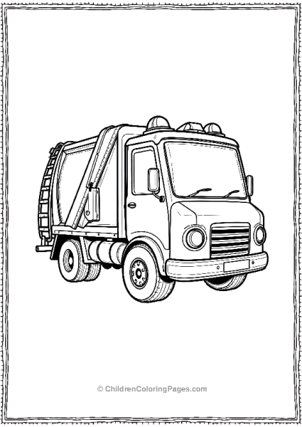 Garbage Truck With Ladder And Emergency Light Free PDF Printable