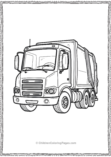 Garbage Truck With Large Mirrors Free PDF Printable