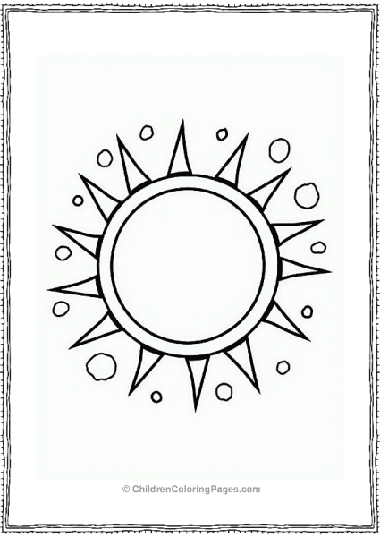 Geometric Sun Coloring Page Free PDF Printable