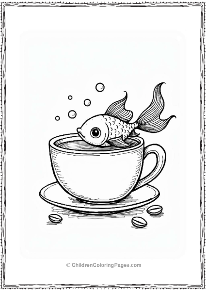 Goldfish In A Coffee Cup Free PDF Printable