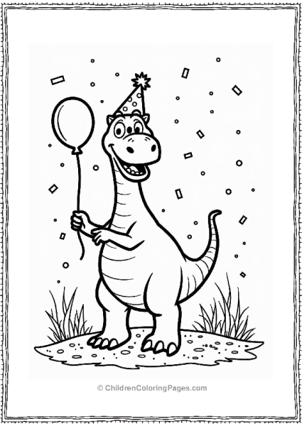 Goofy Dinosaur At Prehistoric Party Free PDF Printable