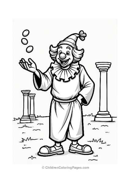 Greek Clown Tossing Olives Free PDF Printable