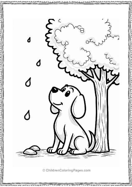 Hailstorm With A Dog Under A Tree Free PDF Printable