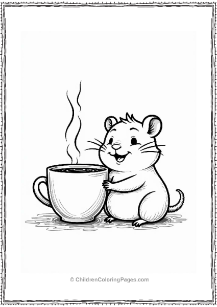 Hamster With A Coffee Cup Free PDF Printable