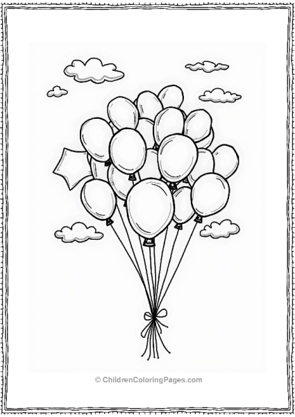 Happy Birthday Balloons In A Bright Sky Free PDF Printable