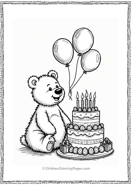 Happy Birthday Bear Celebration Free PDF Printable