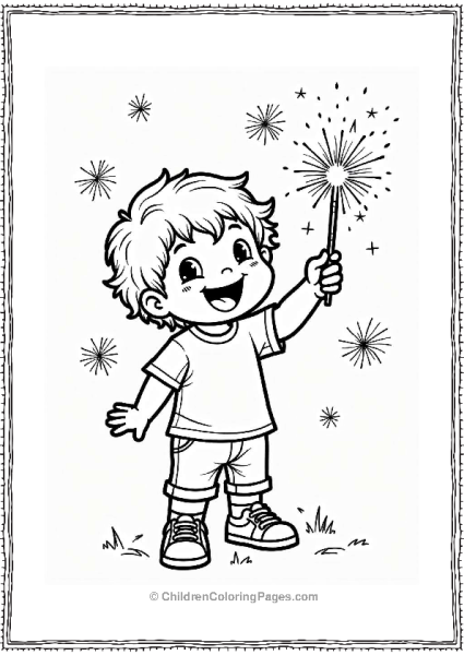 Happy Birthday Celebration With Sparkler Free PDF Printable