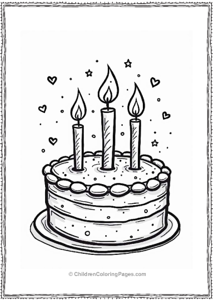 Happy Birthday Chocolate Cake With Candles Free PDF Printable