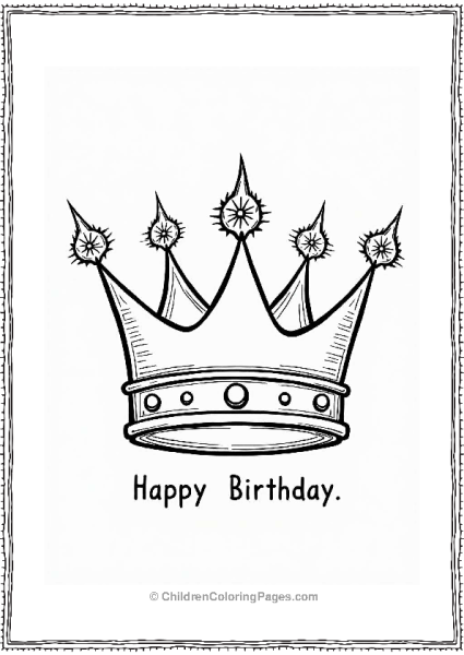 Happy Birthday Crown With Jewels Free PDF Printable