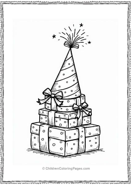 Happy Birthday Hat With Presents Free PDF Printable