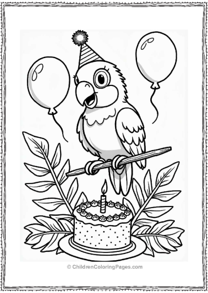 Happy Birthday Parrot Celebration Free PDF Printable