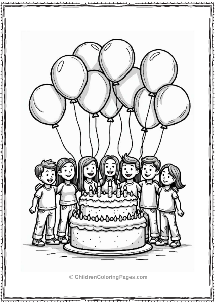 Happy Birthday Party With Balloons Free PDF Printable