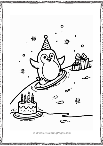 Happy Birthday Penguin Celebration Free PDF Printable