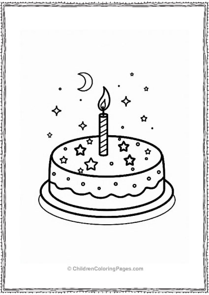 Happy Birthday Starry Night Cake Free PDF Printable