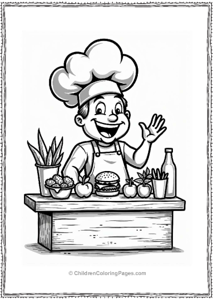 Happy Chef At The Burger Bar Free PDF Printable