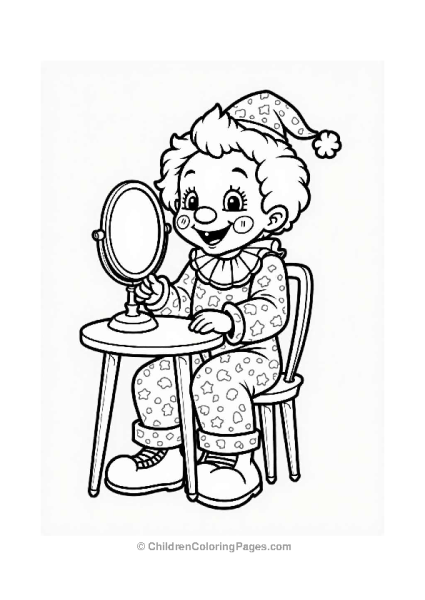 Happy Clown Applying Face Paint Free PDF Printable