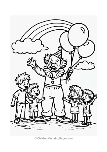 Happy Clown Making Balloon Animals Free PDF Printable