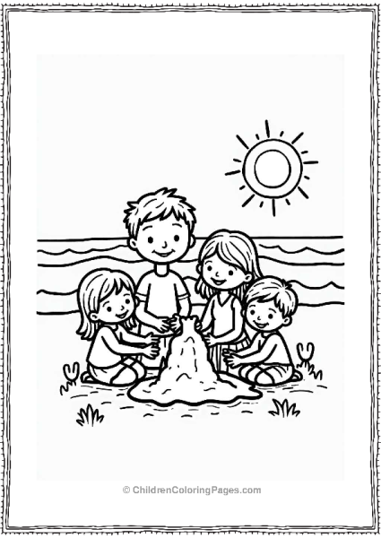 Happy Family At The Beach Free PDF Printable