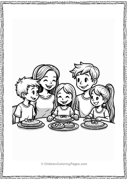 Happy Family Breakfast Scene Free PDF Printable