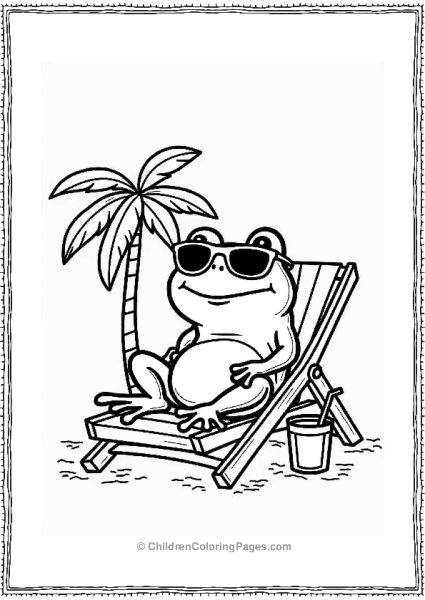 Happy Frog At The Beach Free PDF Printable