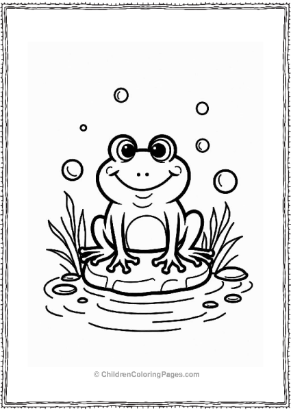 Happy Frog At The Bottom Of A Pond Free PDF Printable