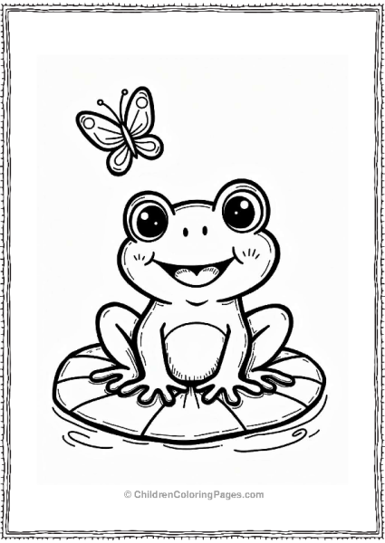 Happy Frog Behind Lily Pad Free PDF Printable