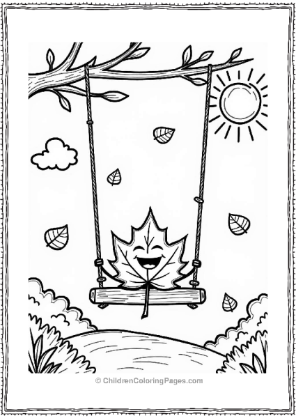 Happy Gold Leaf On A Swing Free PDF Printable