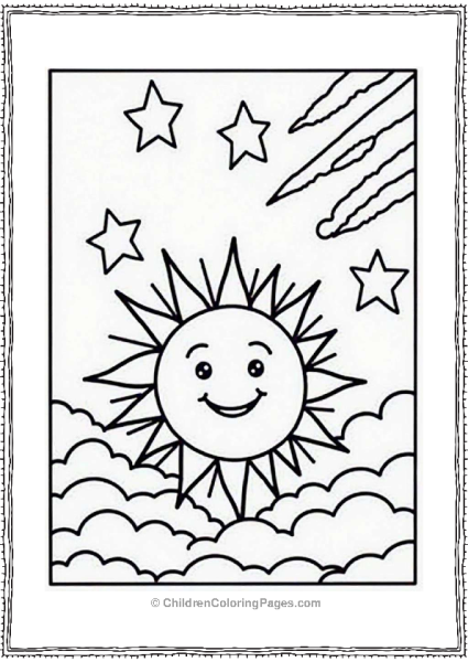 Happy Sun Watching Shooting Stars Free PDF Printable