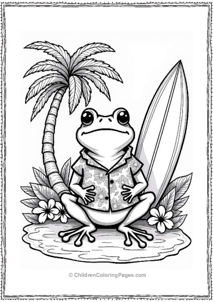 Hawaiian Frog In A Tropical Paradise Free PDF Printable