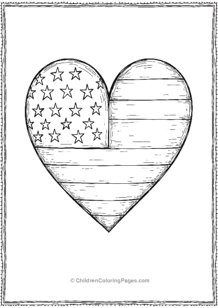 Heart Shaped American Flag Free PDF Printable