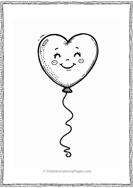 Heart Shaped Balloon With A Smile Free PDF Printable