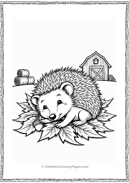 Hedgehog On Fall Leaves Free PDF Printable