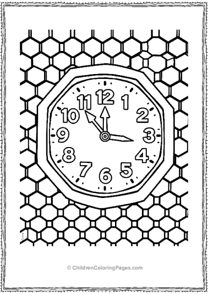 Hexagon Clock Free PDF Printable