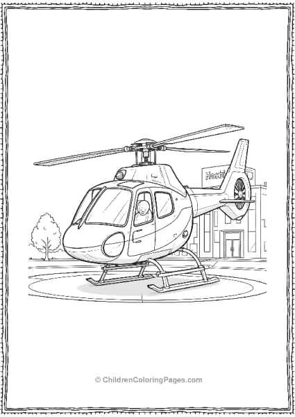 Hospital With Air Ambulance Landing Free PDF Printable