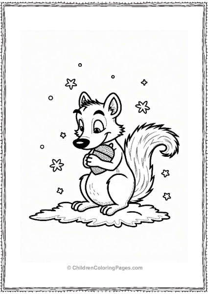 Ice Age Acorn In A Snowy Scene Free PDF Printable