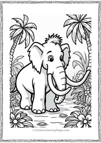 Ice Age Baby Mammoth In A Tropical Oasis Free PDF Printable