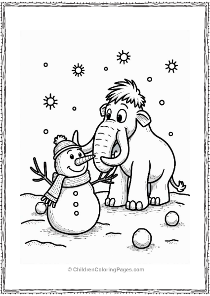 Ice Age Ellie The Mammoth Building A Snowman Free PDF Printable