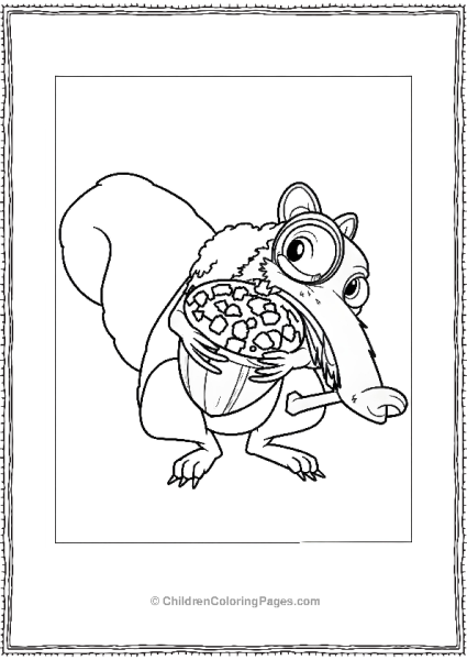 Ice Age Scrat With His Acorns Free PDF Printable