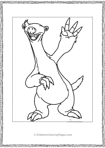 Ice Age Sid Waving Hello Free PDF Printable