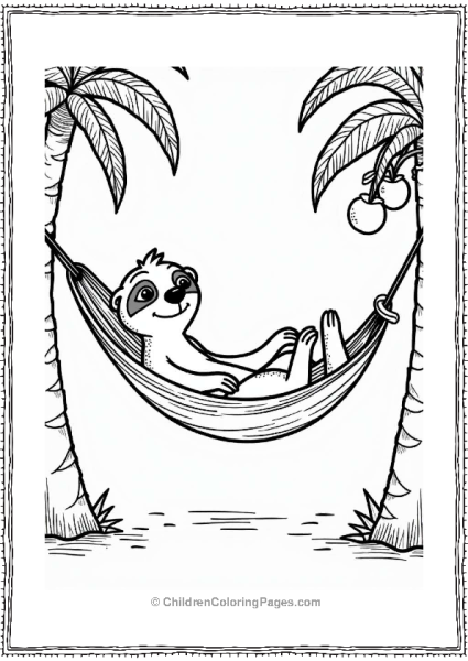 Ice Age Sloth Relaxing In A Hammock Free PDF Printable