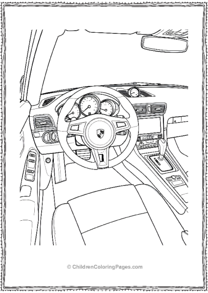 Interior View Of A Porsche Dashboard And Steering Free PDF Printable