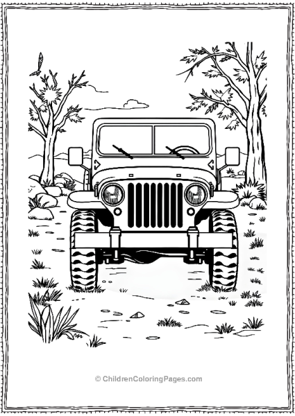 Jeep In War Setting Free PDF Printable