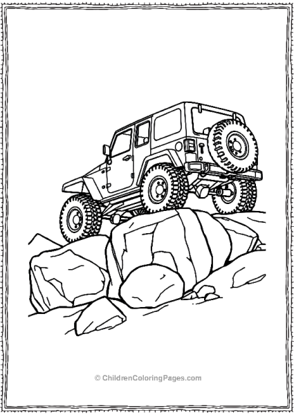 Jeep Navigating Over Rocks Free PDF Printable