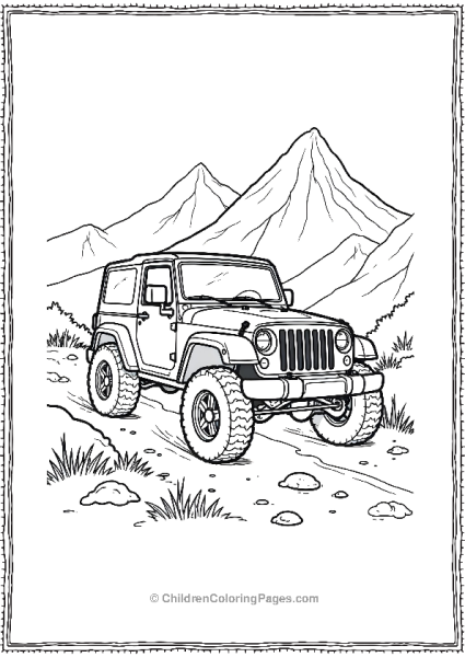 Jeep On A Mountain Free PDF Printable