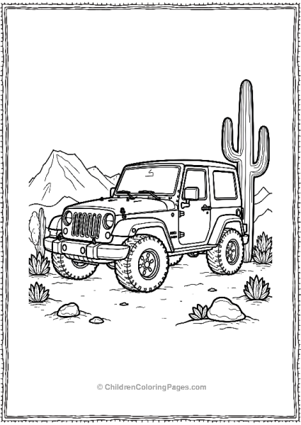 Jeep Surrounded By Desert Sand Free PDF Printable