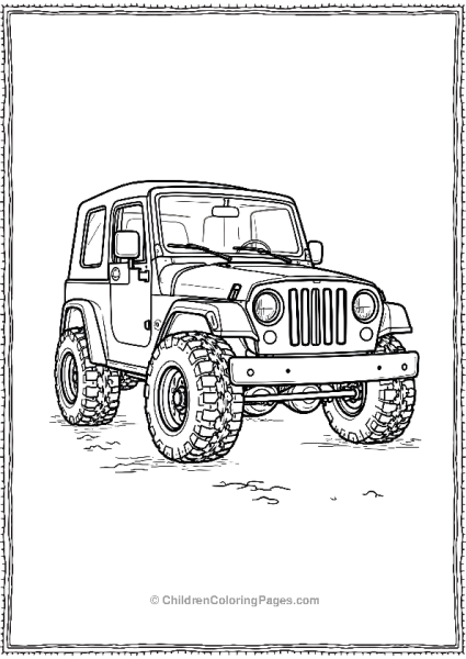 Jeep With A Detailed Tire Pattern Free PDF Printable